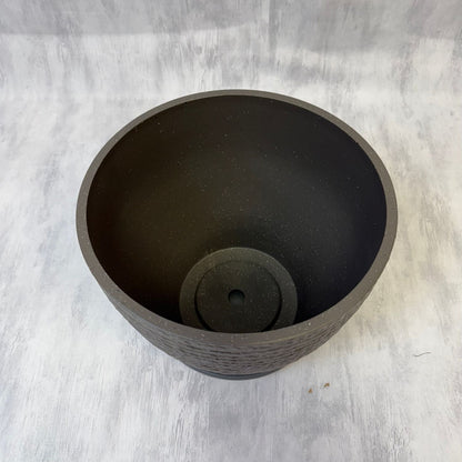 Macetero de Resina Moteada Gris M 27 cm