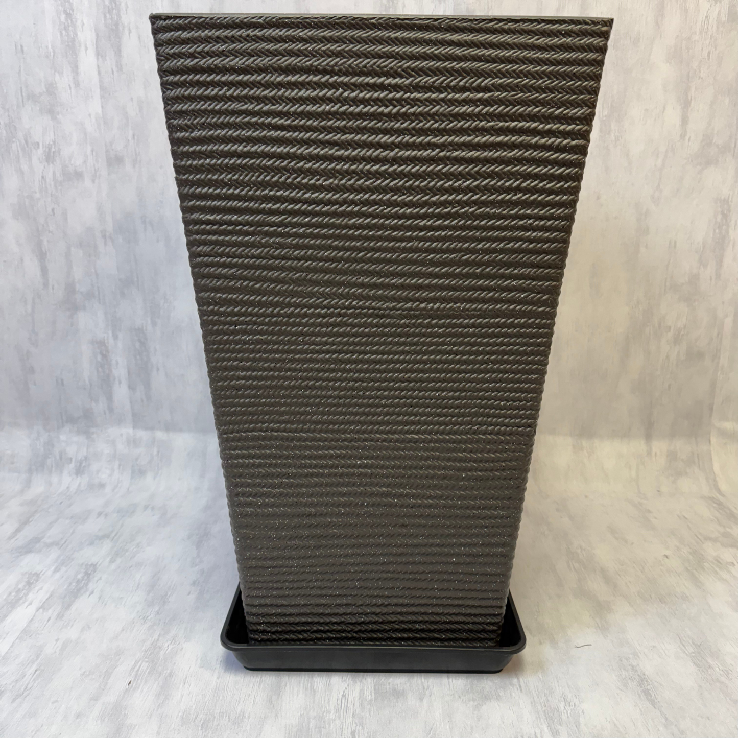 Macetero Rectangular de Soga Trenzada Negro XXL 69 cm