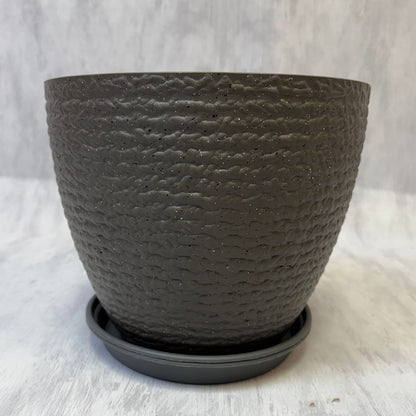 Macetero de Resina Moteada Gris M 27 cm, foto 1 - Magno Botanics