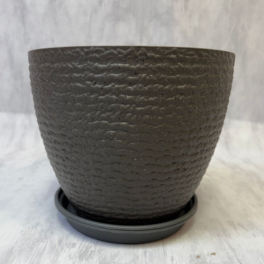 Macetero de Resina Moteada Gris M 27 cm, foto 1 - Magno Botanics