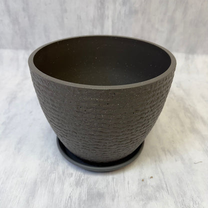 Macetero de Resina Moteada Gris M 27 cm, foto 2 - Magno Botanics