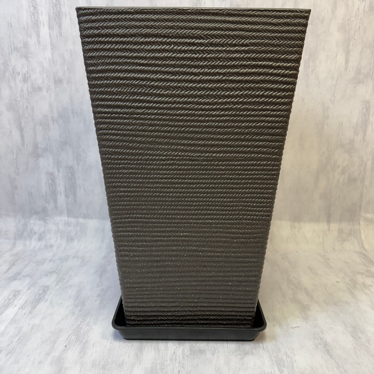 Macetero Rectangular de Soga Trenzada Negro XXL 69 cm, foto 1 - Magno Botanics