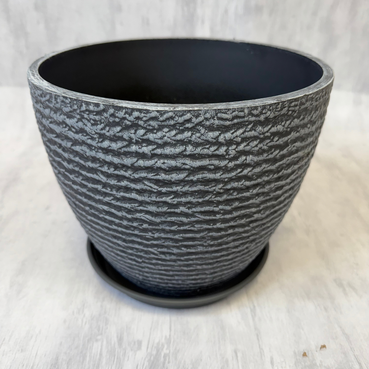 Macetero de Resina Moteada Gris M 27cm, foto 2 - Magno Botanics